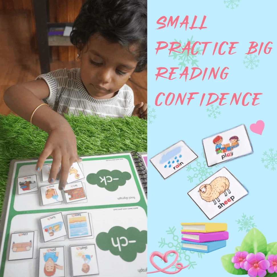 Digraph Words Phonics Book for Kids | 22 Consonant & Vowel Digraph Sounds | Reusable A4 Phonics Activity Book