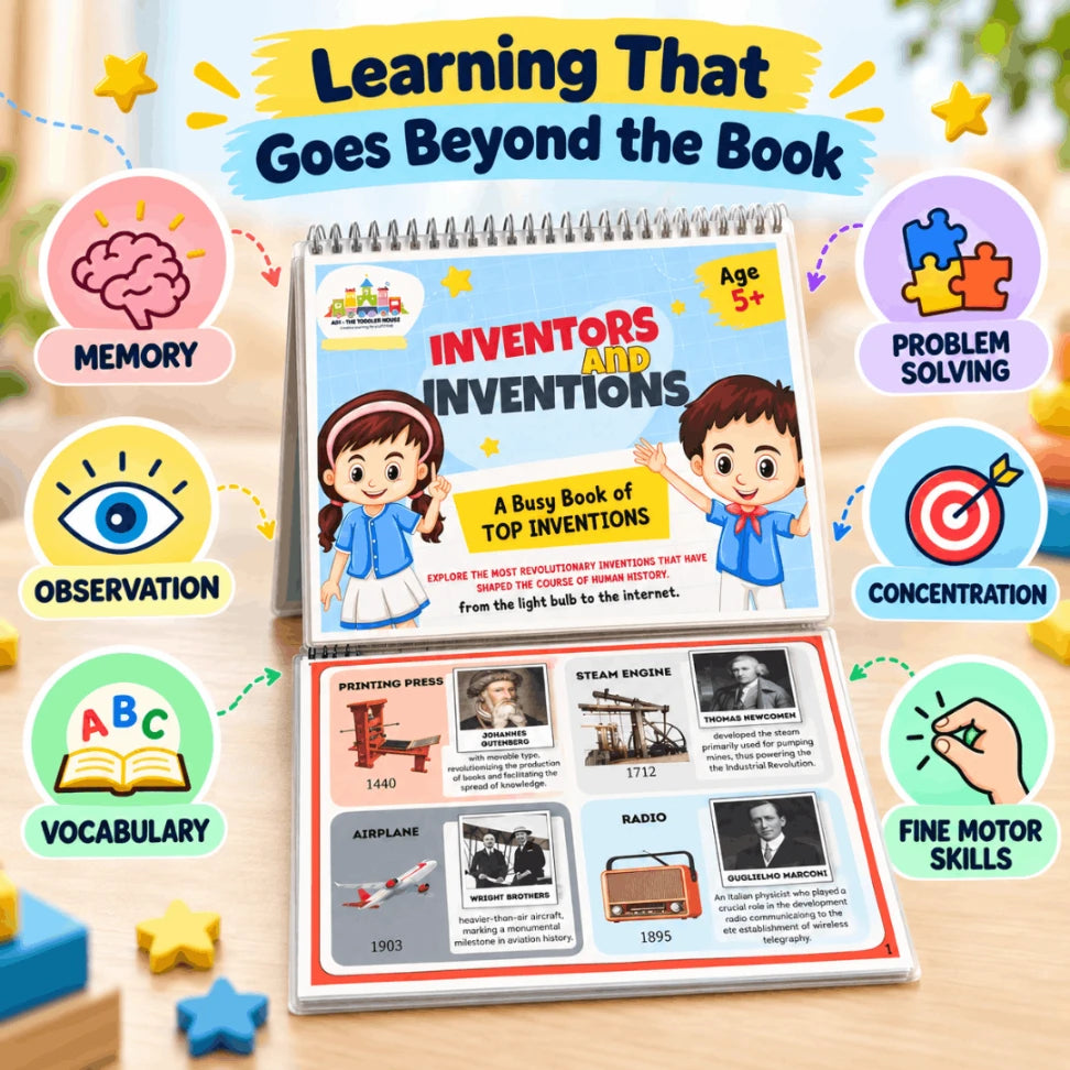 Inventors and Inventions Busy Book | Interactive Activity Book for Kids 4–9 Years
