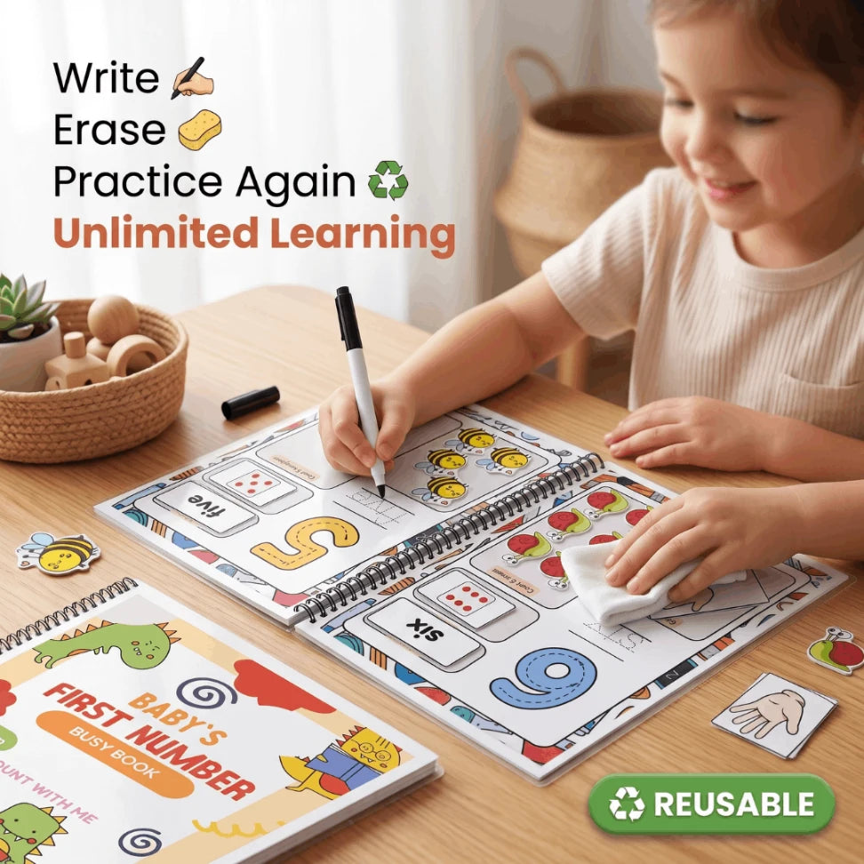 Baby's First Number Busy Book | Montessori Number Learning Activity Book for Toddlers (2+ Years)