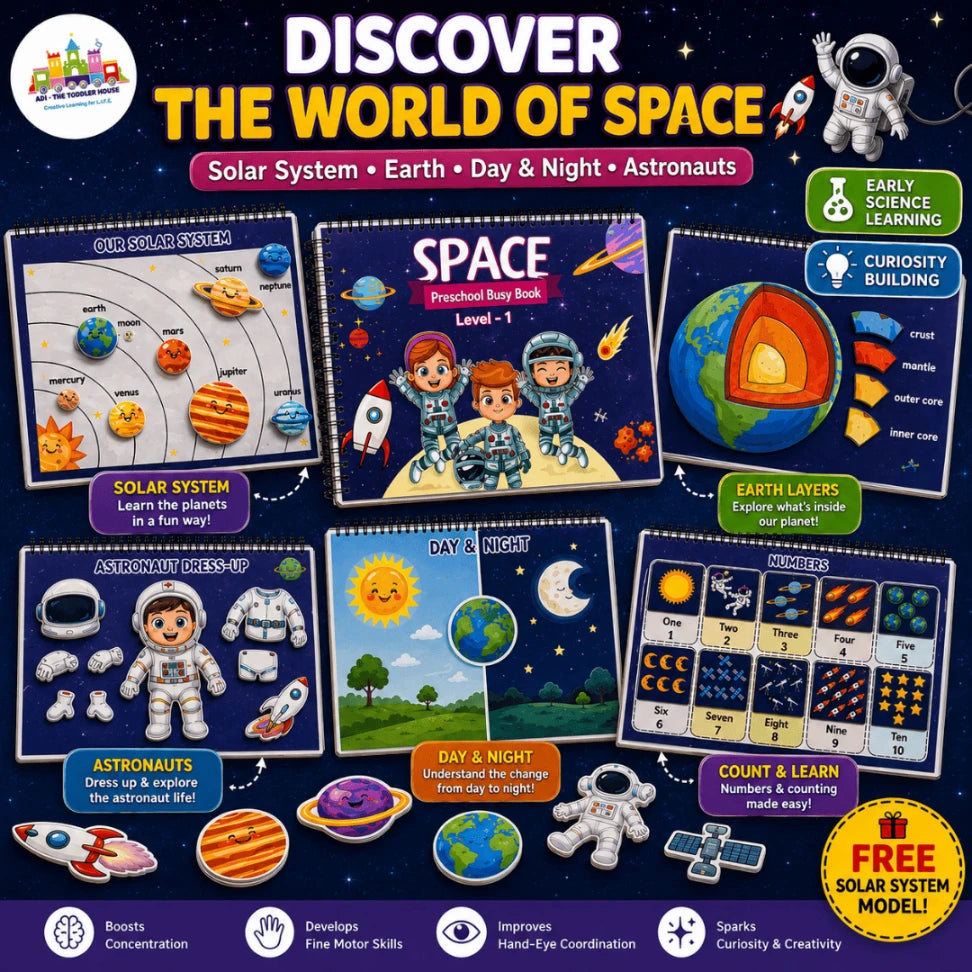 Space-Themed Busy Book for Preschoolers | Solar System Learning Activities