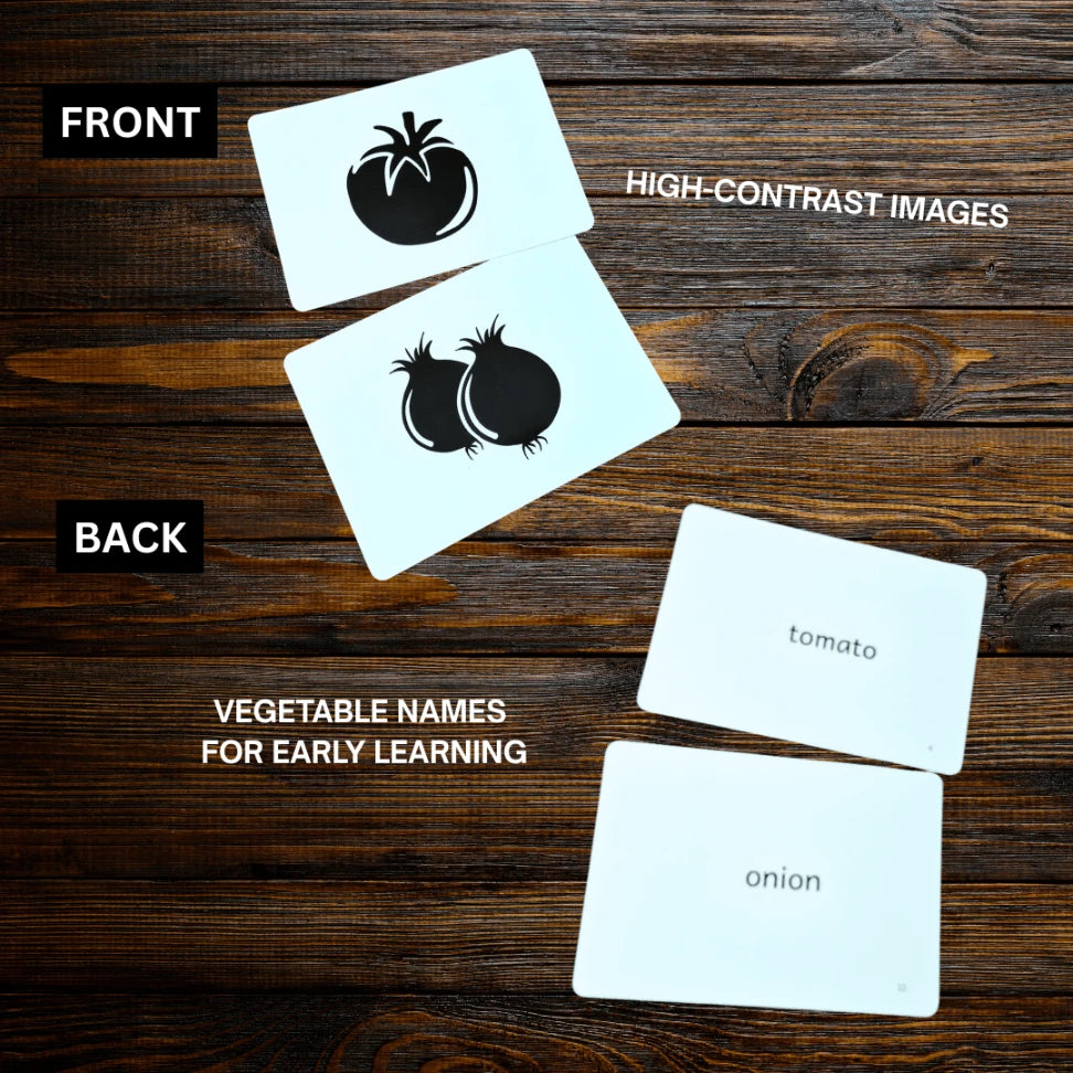 Newborn High-Contrast Vegetable Flashcards