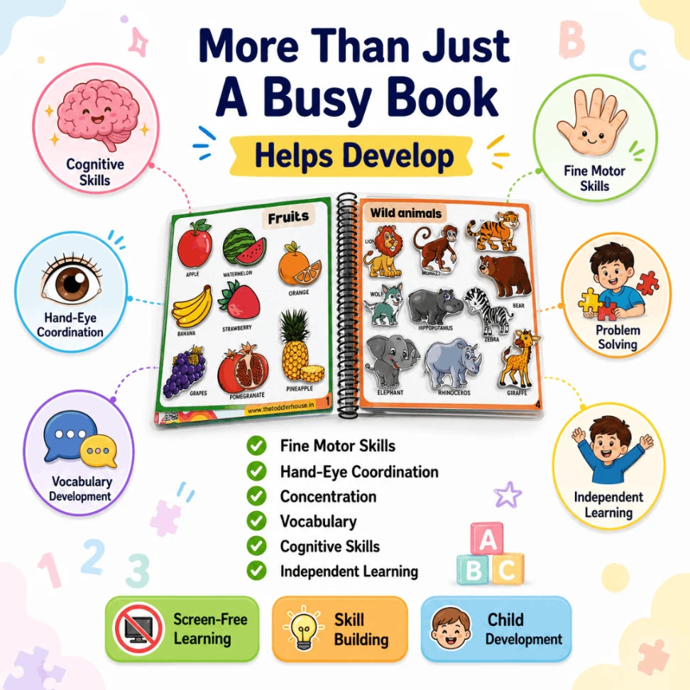 My First 200 Words Busy Book for Toddlers | Montessori Preschool Learning Binder (Age 1–4)