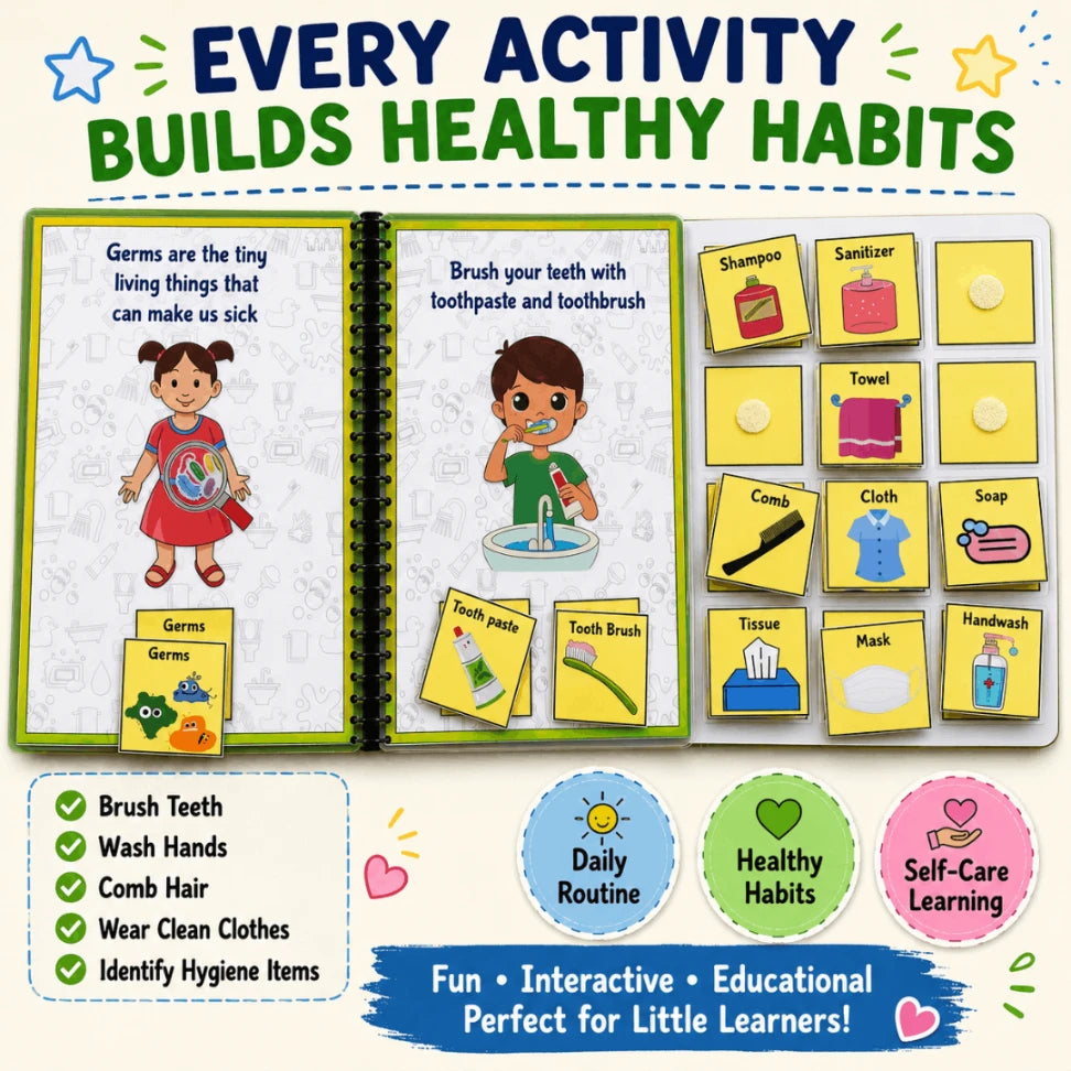 Good Hygiene Busy Book for Toddlers (2+ Years) | Interactive Montessori Learning Activity Book