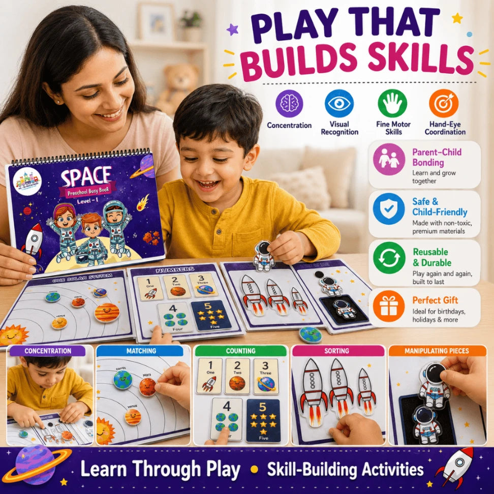 Space-Themed Busy Book for Preschoolers | Solar System Learning Activities