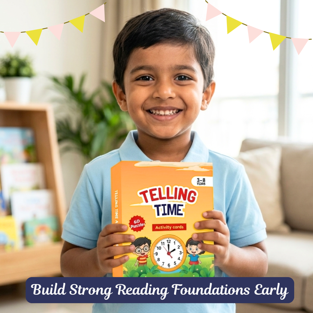 Screen-free clock reading game for kids