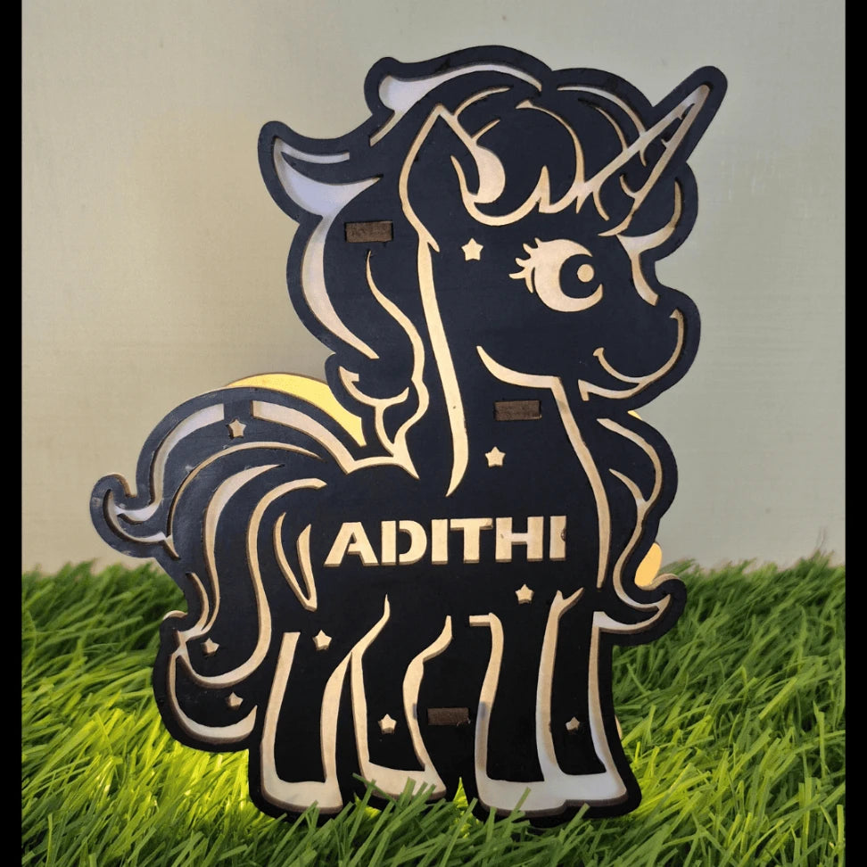 Personalized LED Wooden Name Lamp for Kids | 5 Inch Custom Night Light