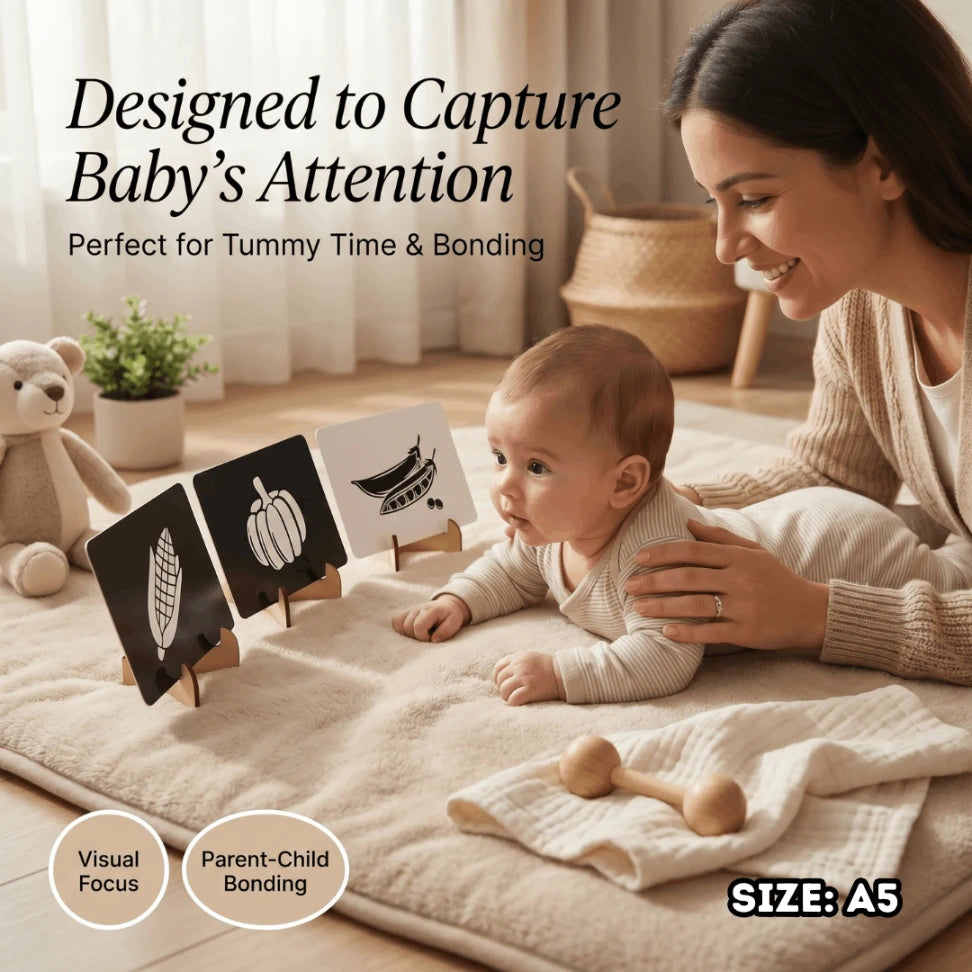 Newborn High-Contrast Vegetable Flashcards