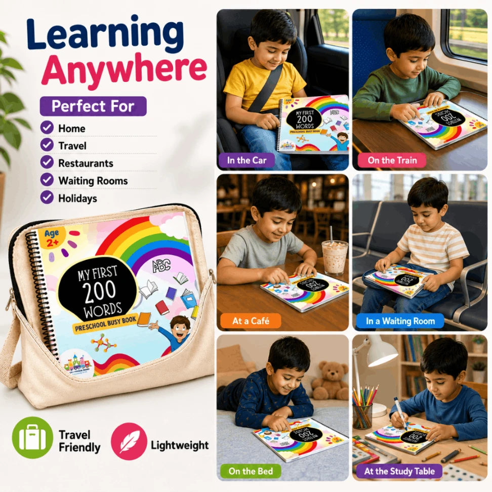 My First 200 Words Busy Book for Toddlers | Montessori Preschool Learning Binder (Age 1–4)