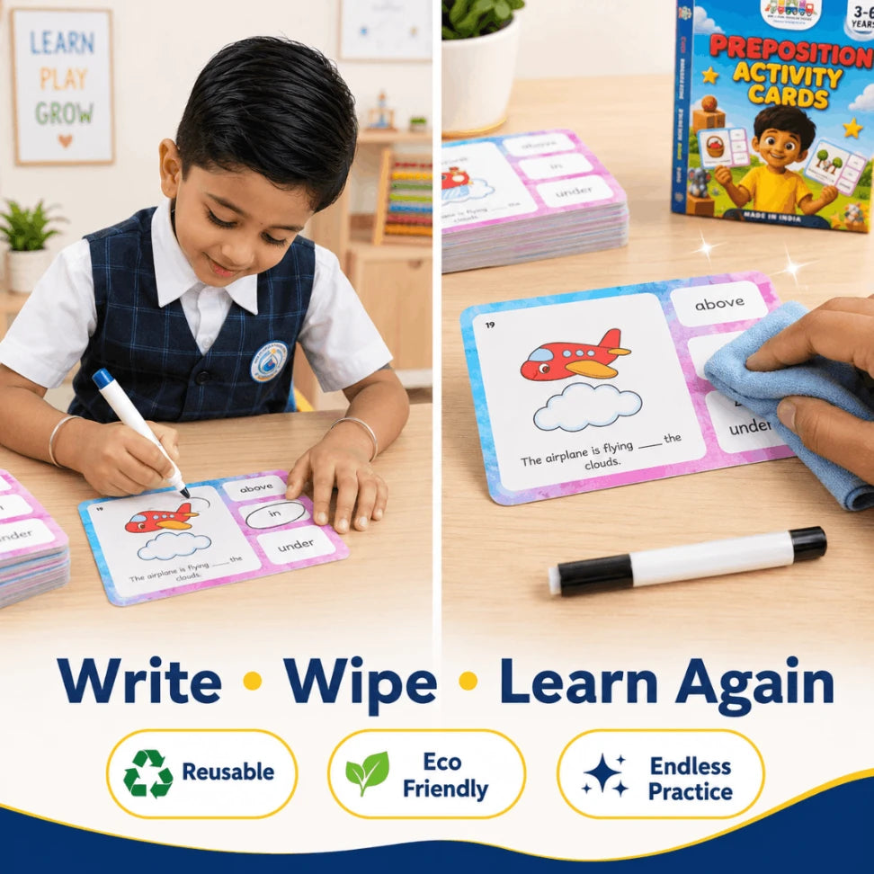 preposition flashcards with marker