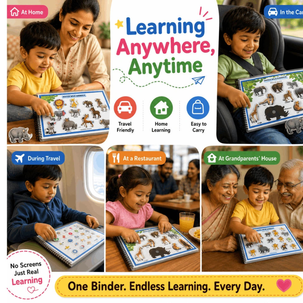 My First Activity Binder – Montessori Busy Book for Toddlers (2–4 Years) | 10 Reusable Learning Activities