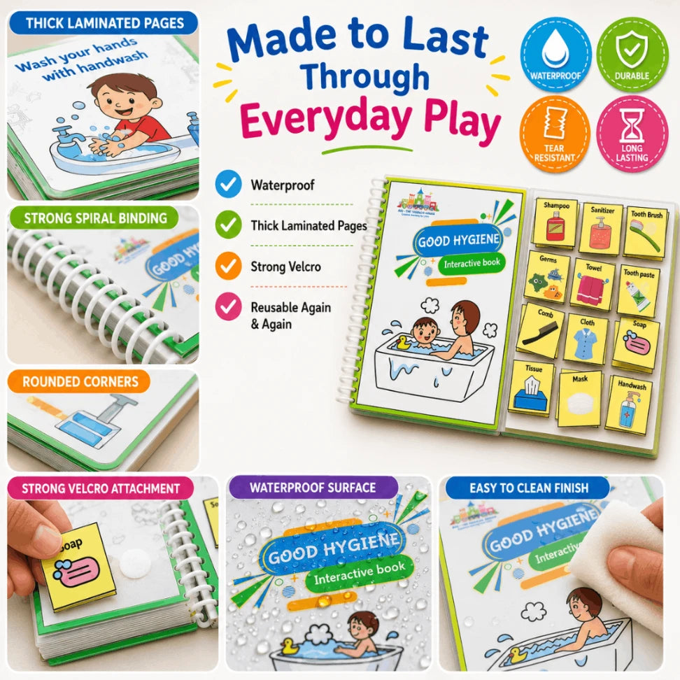 Good Hygiene Busy Book for Toddlers (2+ Years) | Interactive Montessori Learning Activity Book