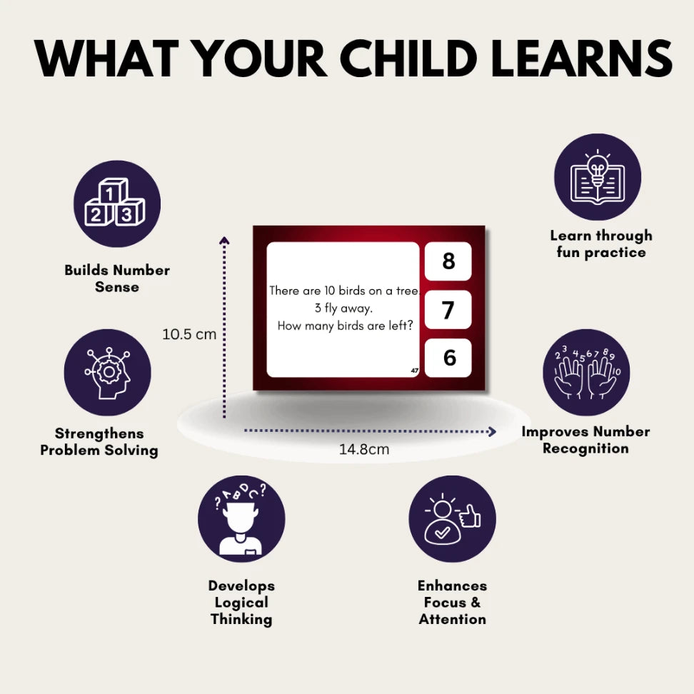 subtraction learning cards for beginners