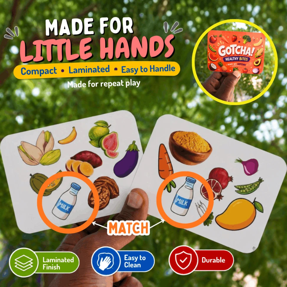 food matching card game for kids