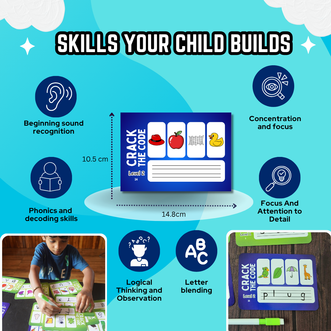 phonics practice kit for kids with reusable cards