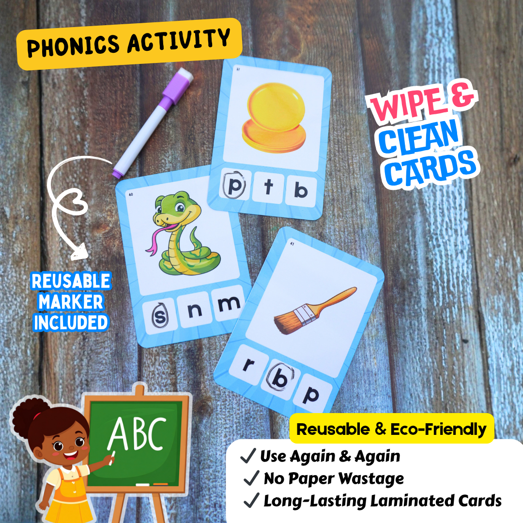 Kids learning initial sounds through cards