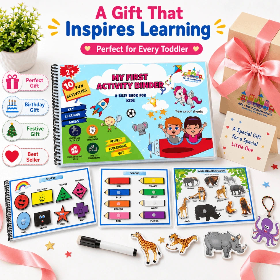 My First Activity Binder – Montessori Busy Book for Toddlers (2–4 Years) | 10 Reusable Learning Activities