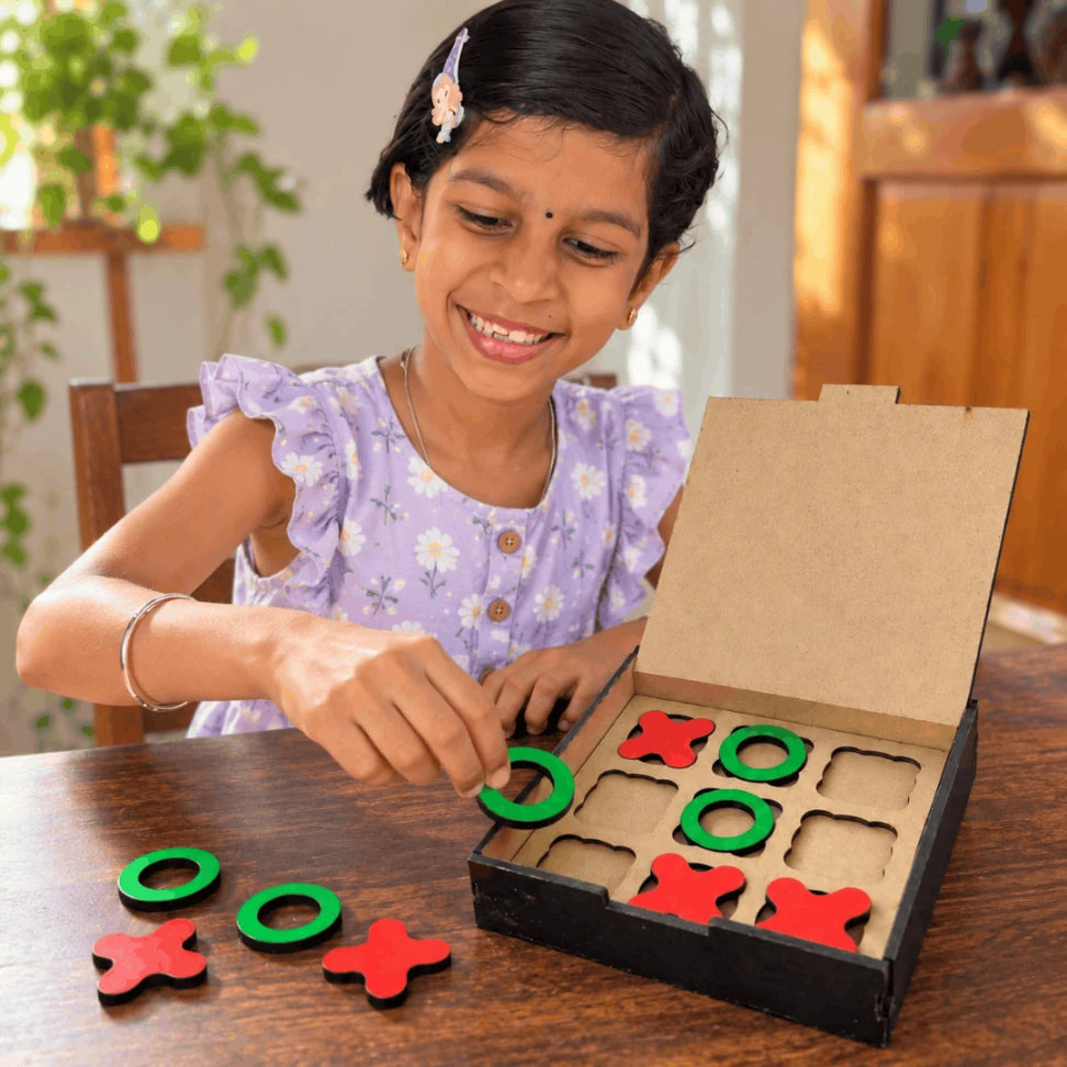 Diwali-themed X and O board game for children