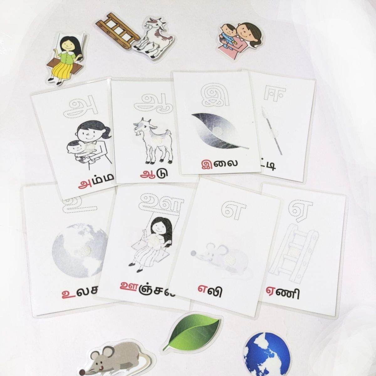 Tamil uyir eluthukal தமிழ் உயிர் எழுத்துக்கள் activity flash cards