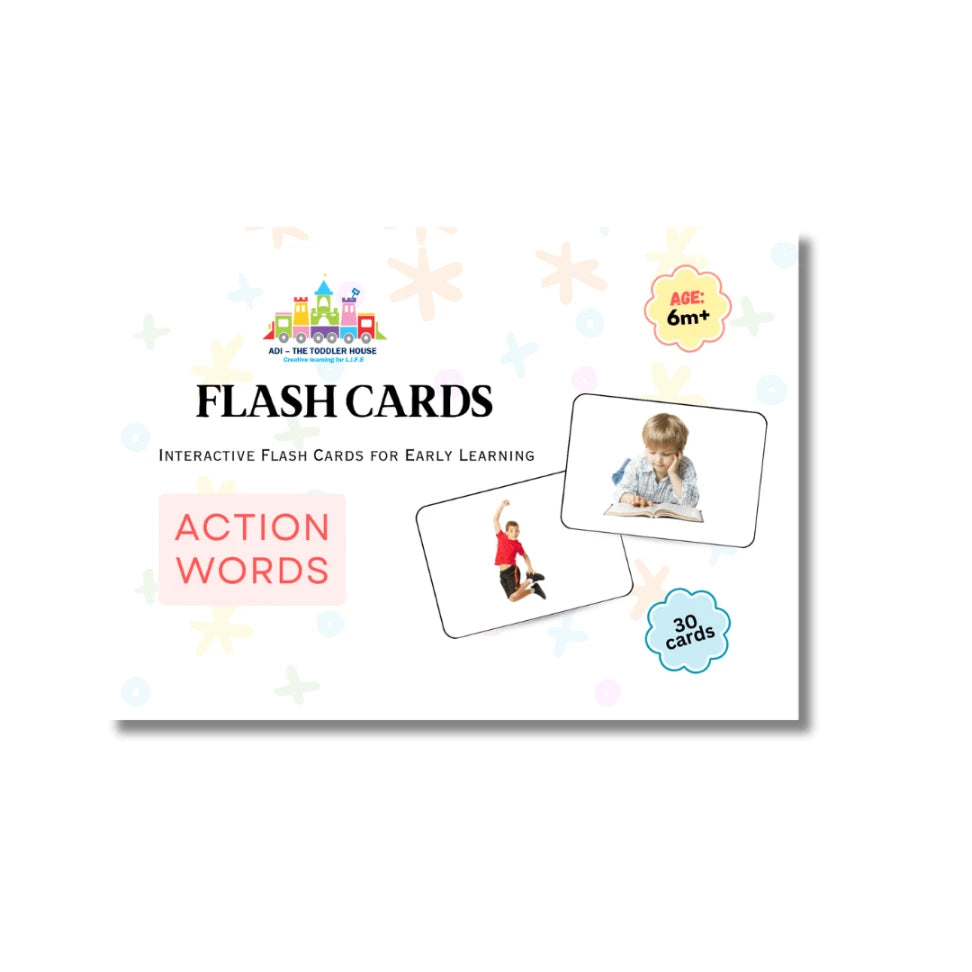 action words flash cards for toddlers