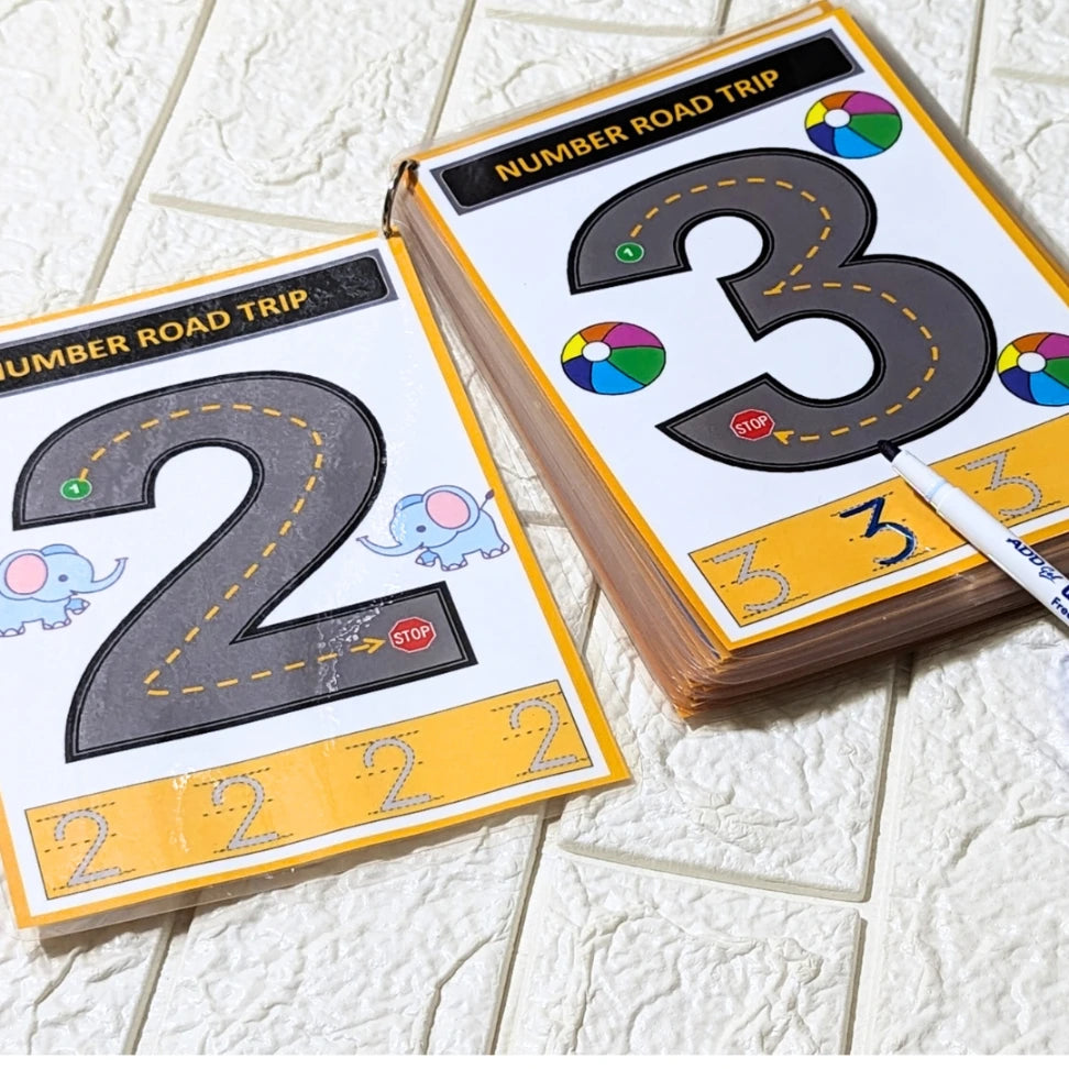 Alphabet & Number road trip A5 size