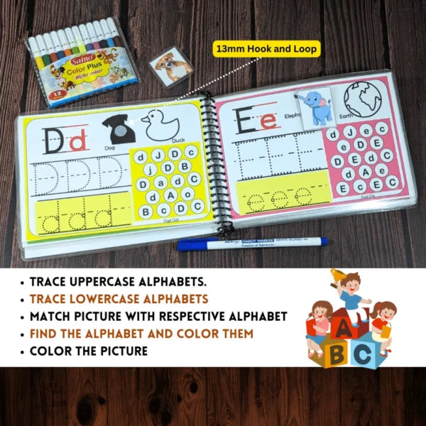 Tracing alphabets – Reusable writing book