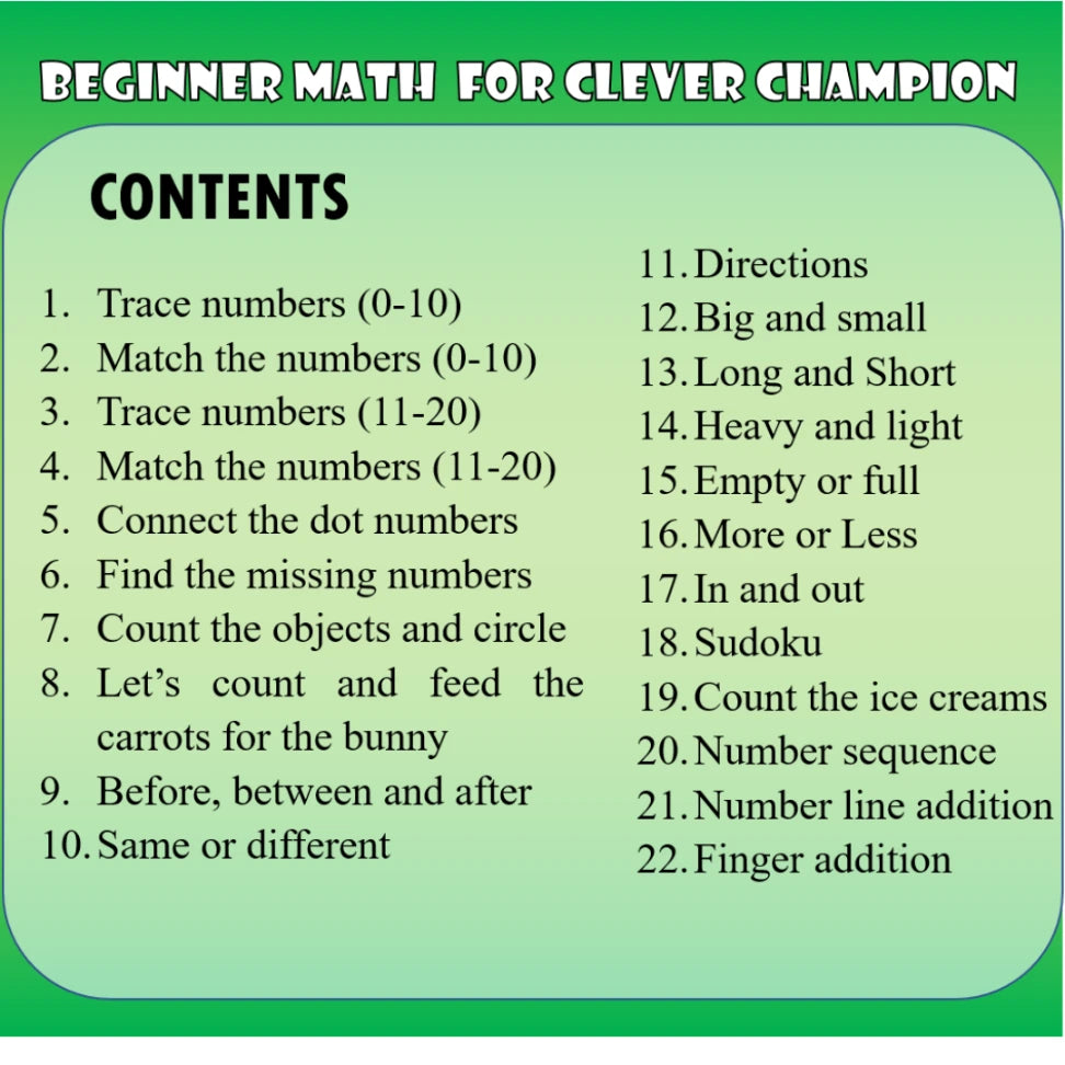 Beginner math for clever champion