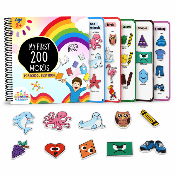 My First 200 Words Busy Book for Toddlers | Montessori Preschool Learning Binder (Age 1–4)