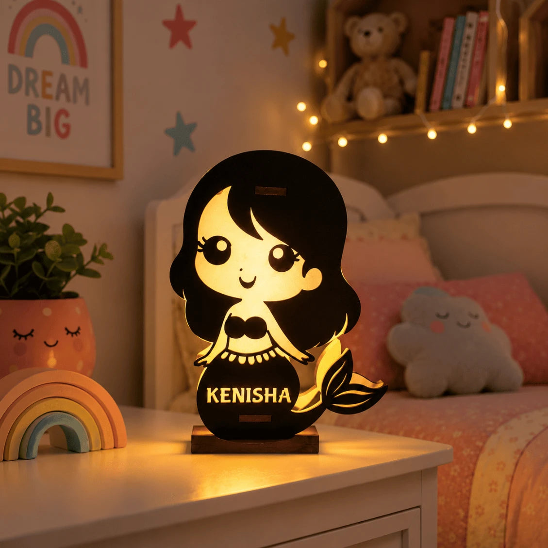 Personalized LED Wooden Name Lamp for Kids | 5 Inch Custom Night Light