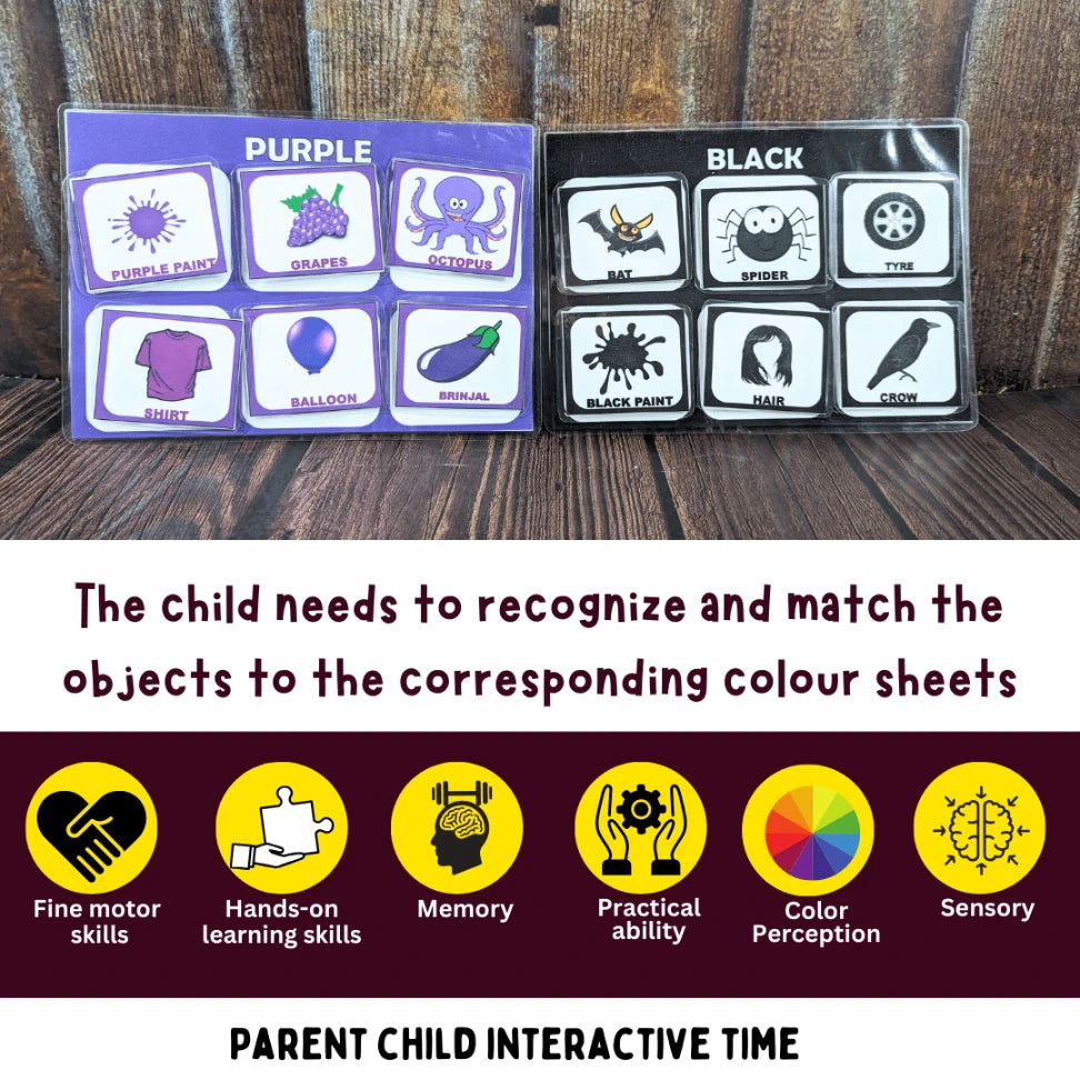 Preschool activity kit for learning colors