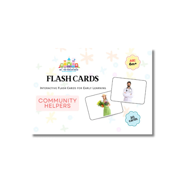 Community Helpers Flashcards for Kids | 30 Real Image Learning Cards A6 Size
