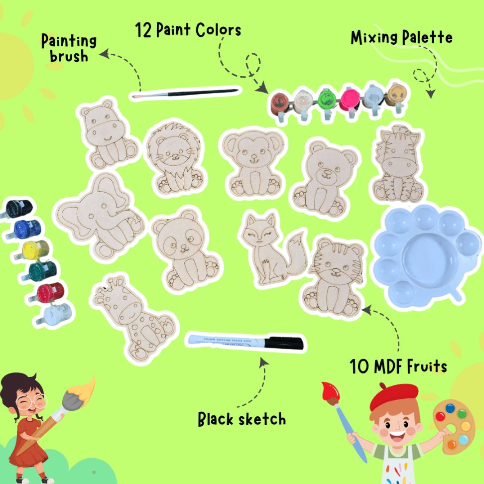 DIY – Paint Your Own - Wild Animal Magnet Painting Kit