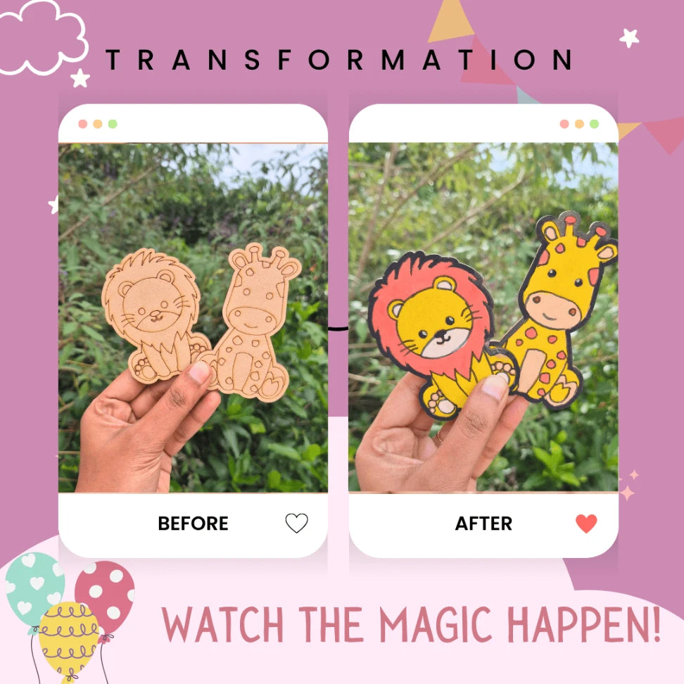 DIY – Paint Your Own - Wild Animal Magnet Painting Kit