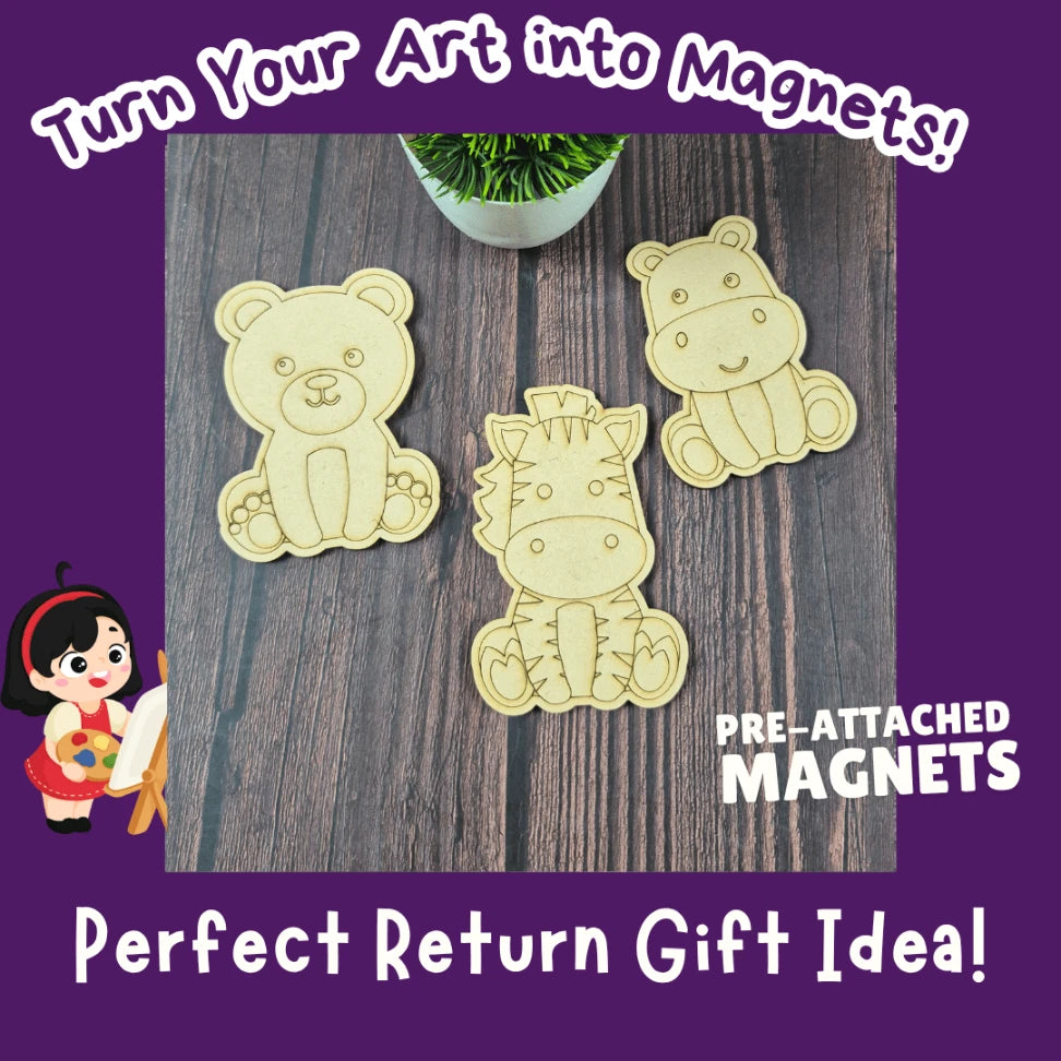 DIY – Paint Your Own - Wild Animal Magnet Painting Kit