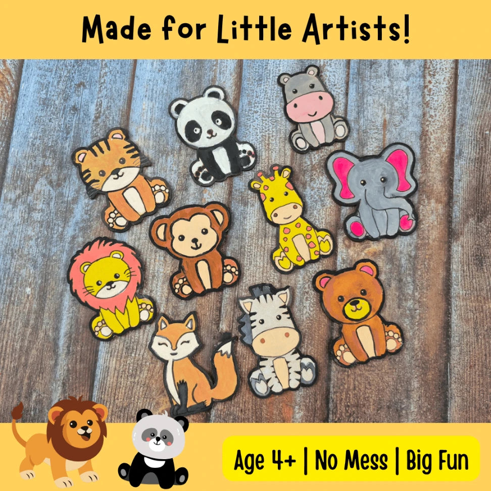DIY – Paint Your Own - Wild Animal Magnet Painting Kit