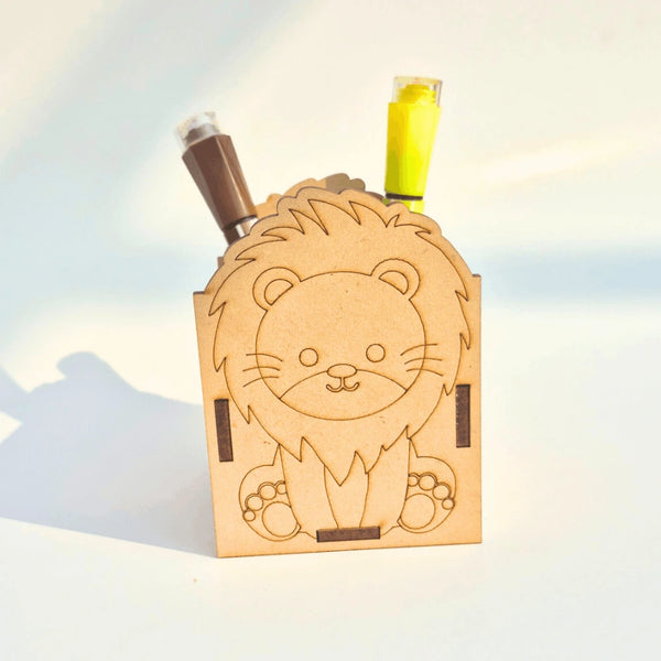 DIY Wooden MDF Pen Stand Craft Kit for Kids | Paint & Assemble Activity Toy (4+ Years)