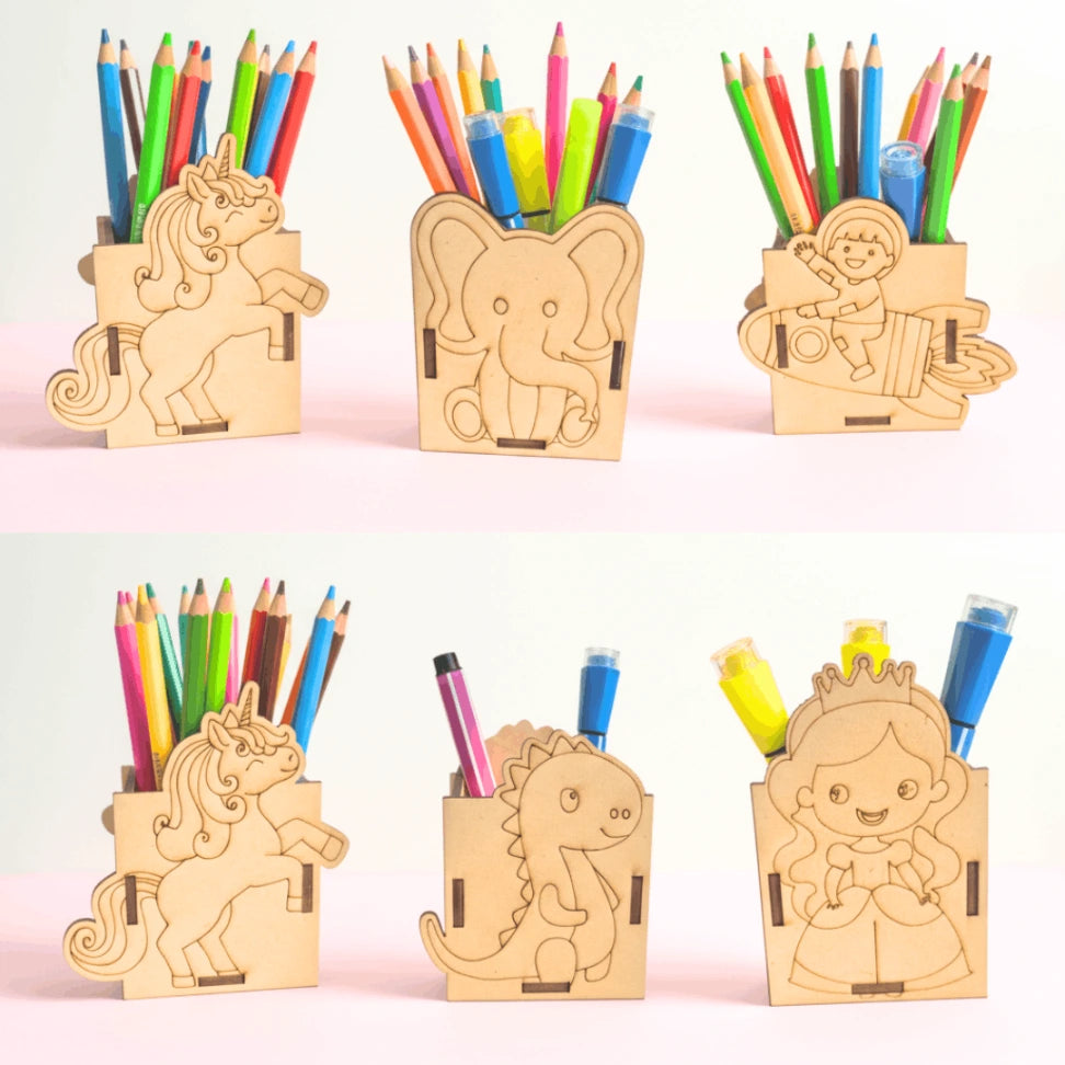DIY stationery holder activity for kids