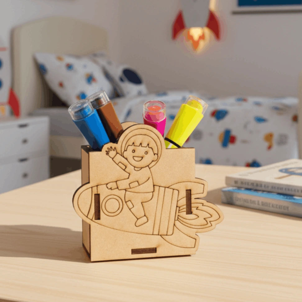 DIY wooden pen stand painting kit for kids
