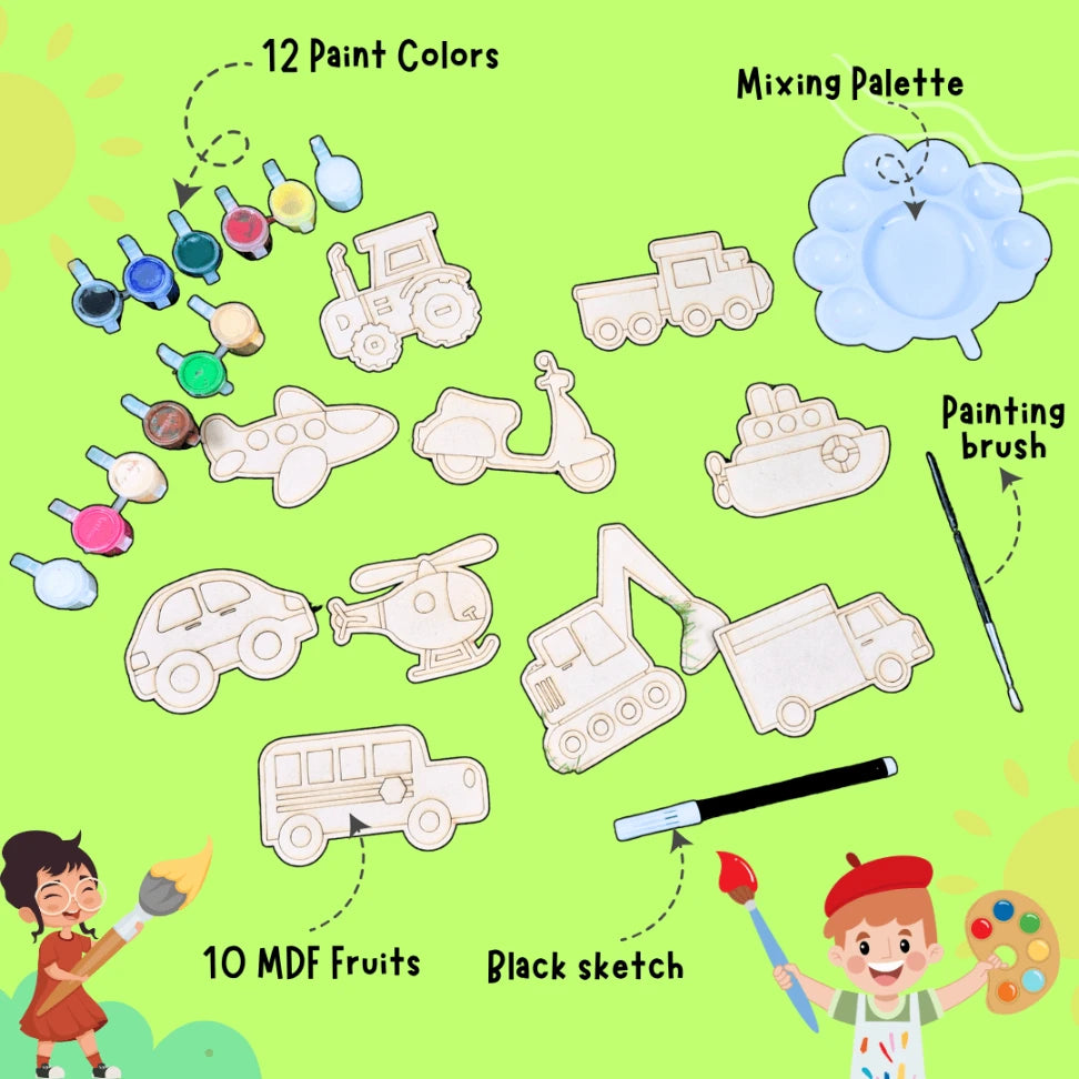 kids vehicle magnet DIY set