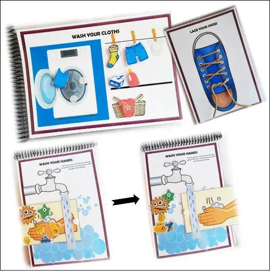 Interactive daily activities book for toddler