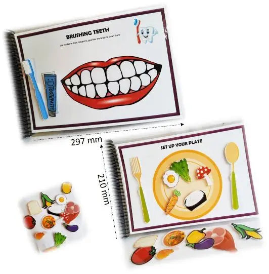 reschool learning book for brushing teeth and washing hands