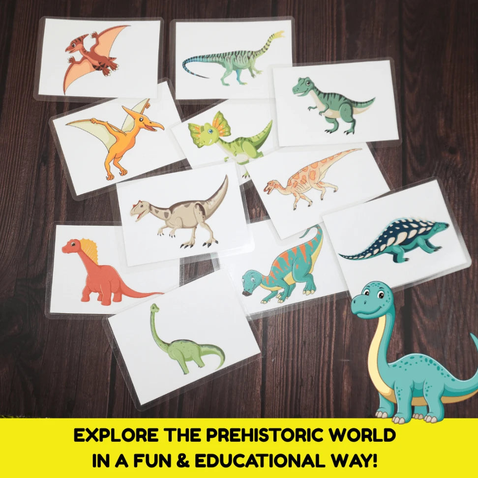 laminated dinosaur learning cards for kids