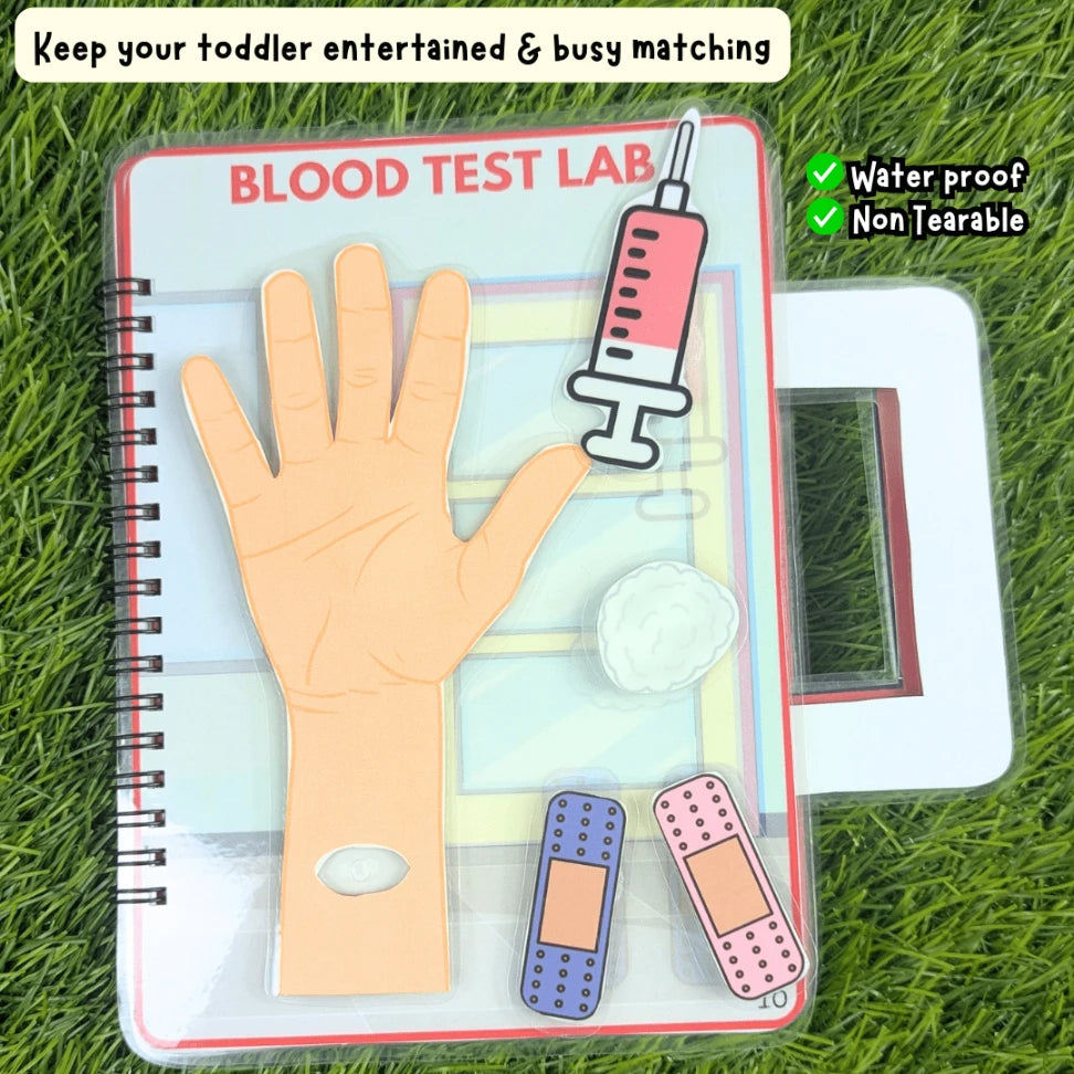 Kids pretend doctor suitcase book