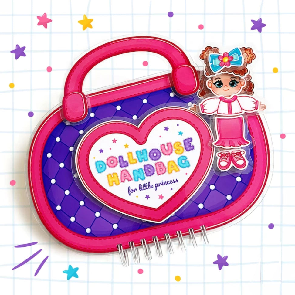 Portable dollhouse busy book for kids