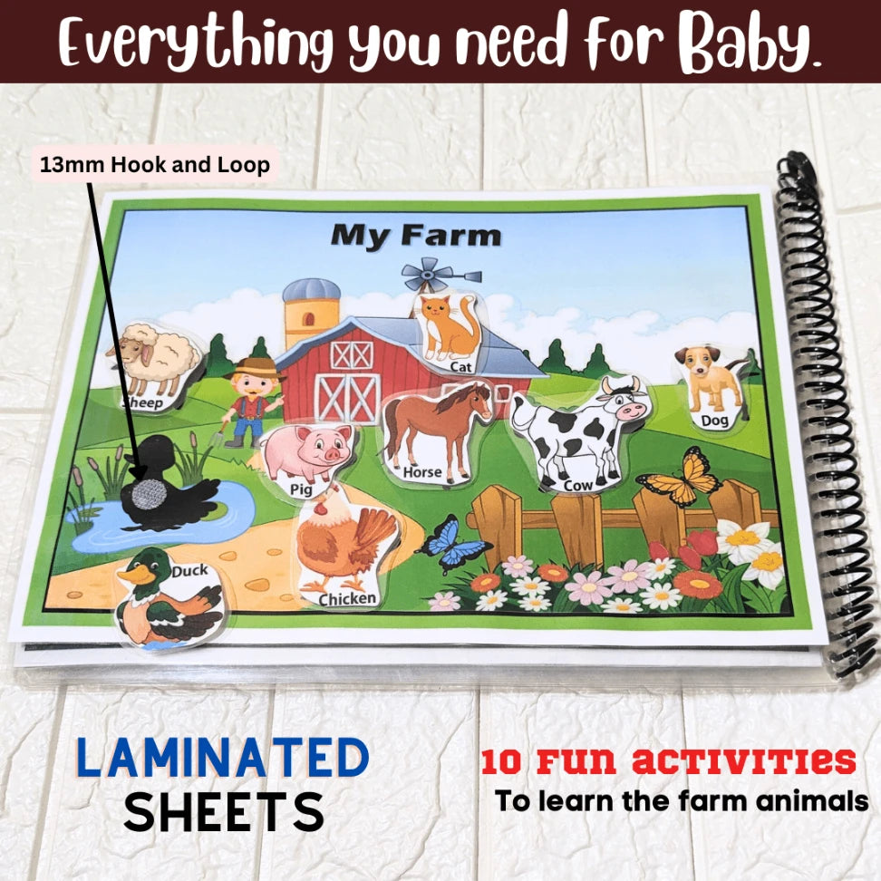 Farm animals activity book