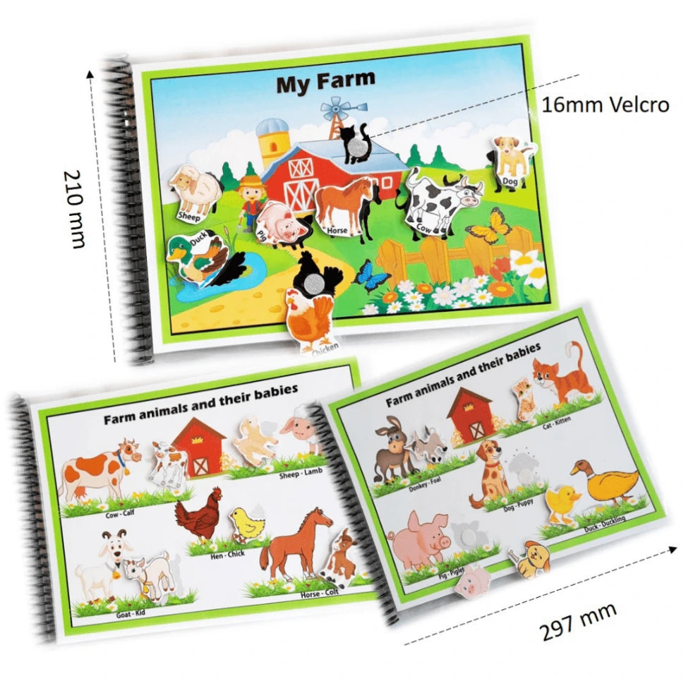 Farm animals activity book