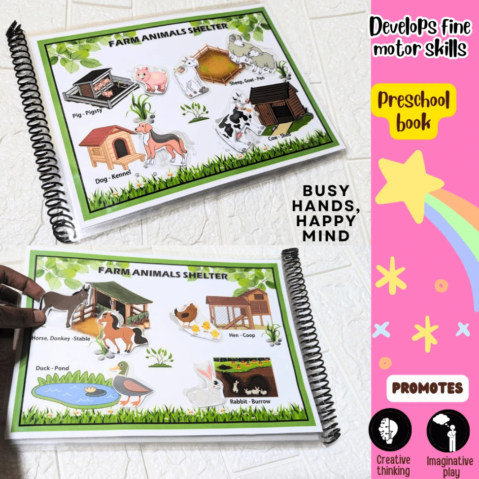 Farm animals activity book