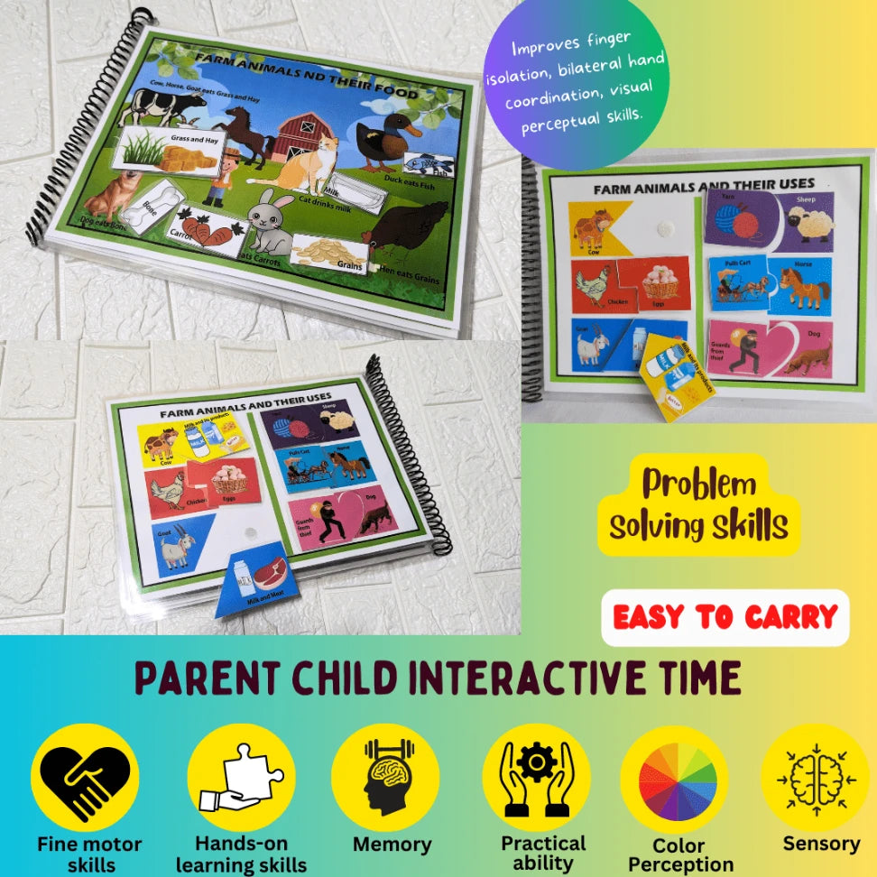 Farm animals activity book