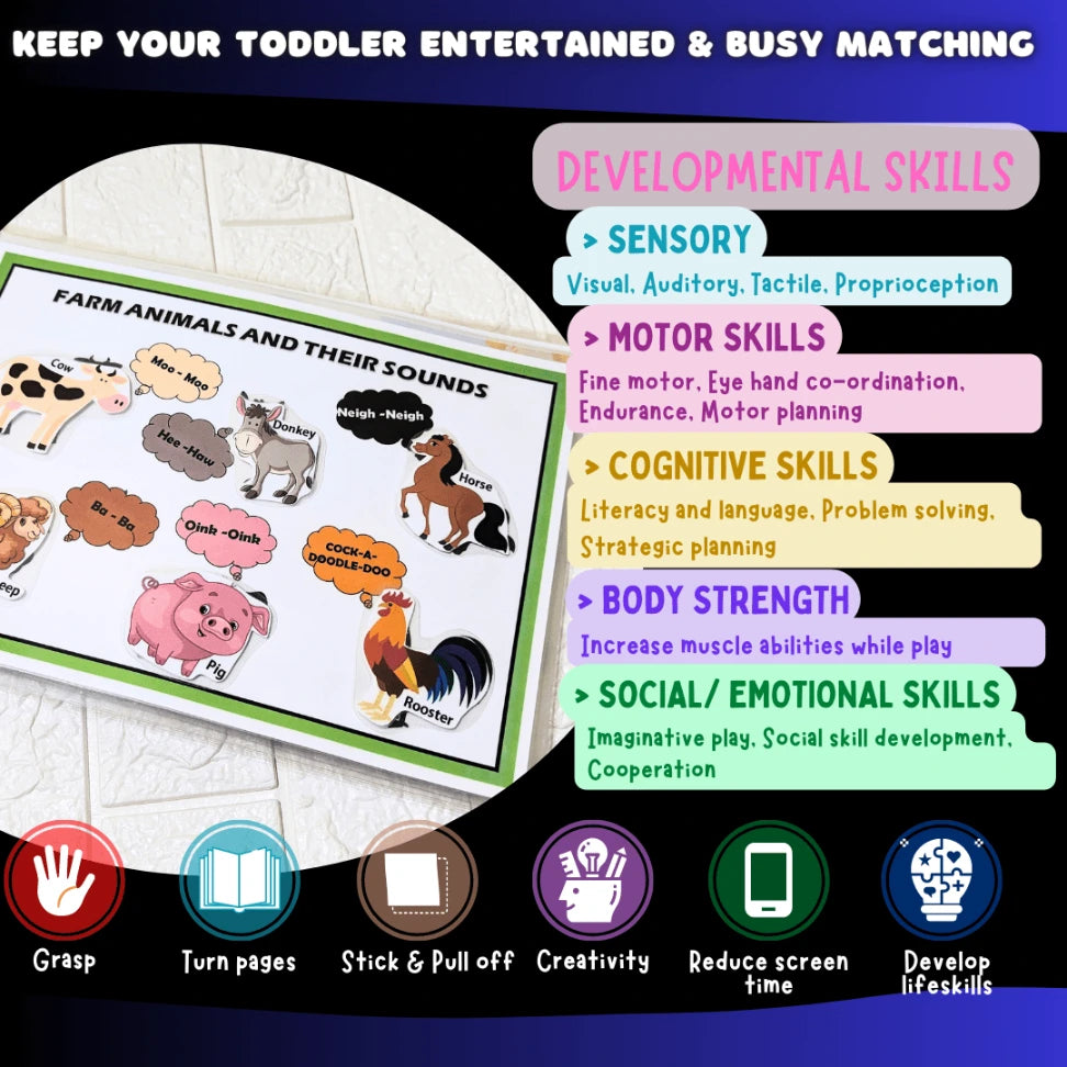 Farm animals activity book