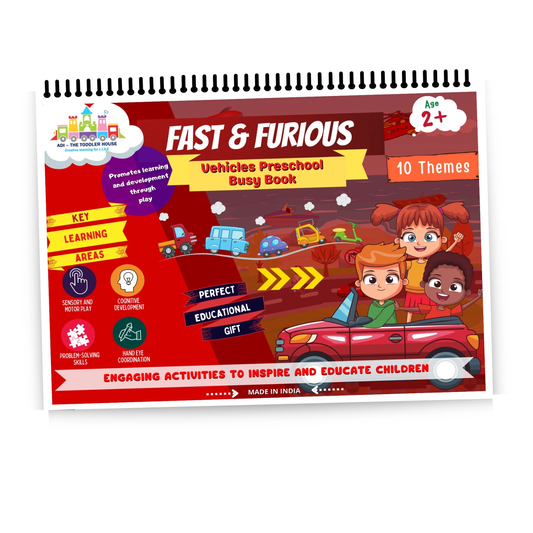 Vehicle Preschool Busy Book for Kids