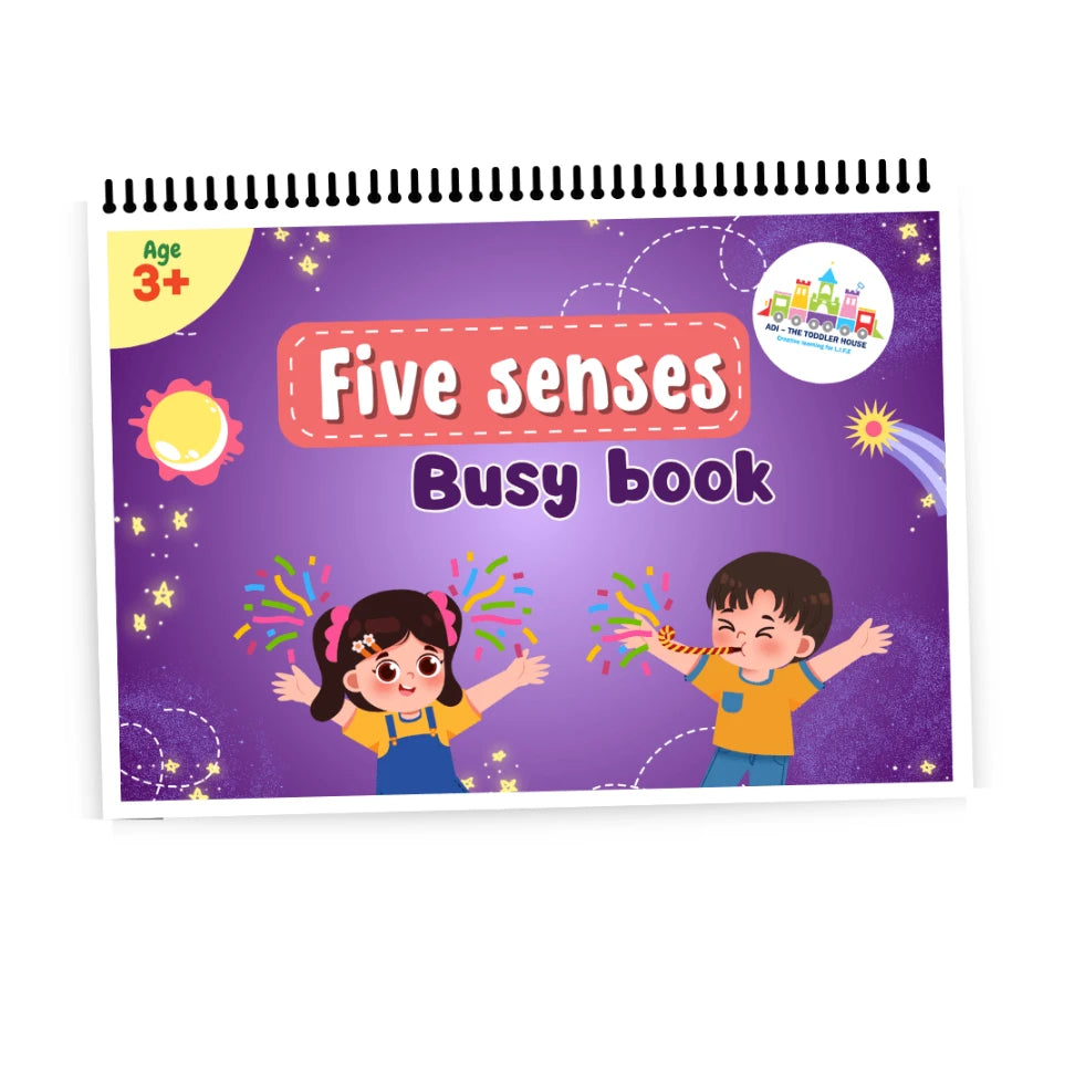 Five Senses Busy Book for Toddlers - A5 Size Educational Activity Book
